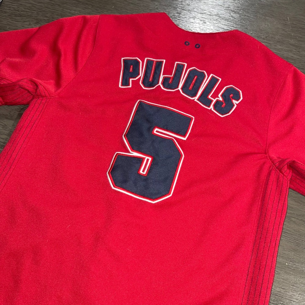 MLB Kids Size M 8 Red St. Louis Cardinals Albert Pujols 5 Jersey True Fan Series